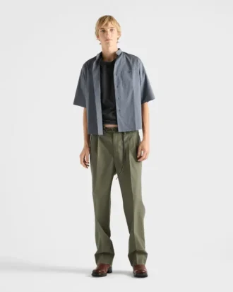 Pantalones de lana de pierna ancha