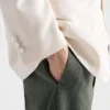 Pantalones de mezcla de lana a rayas Pantalones de mezcla de lana a rayas