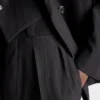 Pantalones de mezcla de lana con rayas Pantalones de mezcla de lana con rayas