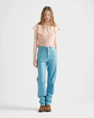Pantalones de piel napa de cinco bolsillos