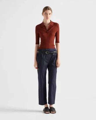 Pantalones de popelín de algodón