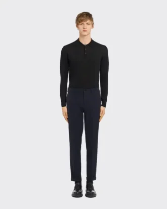 Pantalones de tejido técnico ligeramente elástico Pantalones de tejido técnico ligeramente elástico