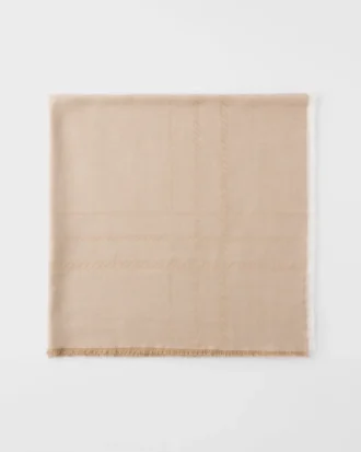 Pañuelo cuadrado maxi de lana y seda