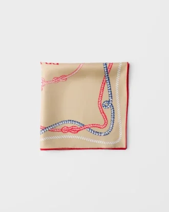 Pañuelo de sarga de seda estampado 55