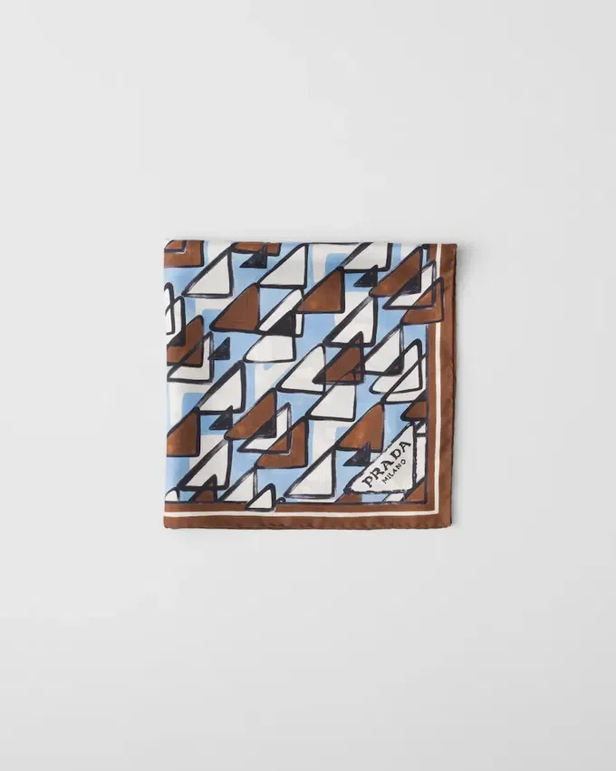 Pañuelo de sarga de seda estampado 55 Pañuelo de sarga de seda estampado 55
