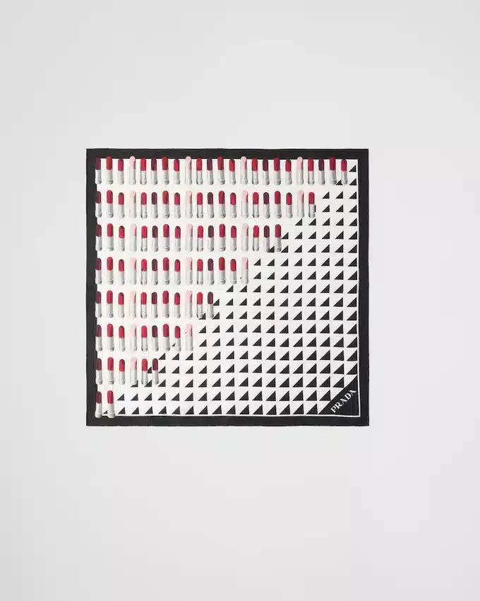 Pañuelo de sarga de seda estampado 55 Pañuelo de sarga de seda estampado 55