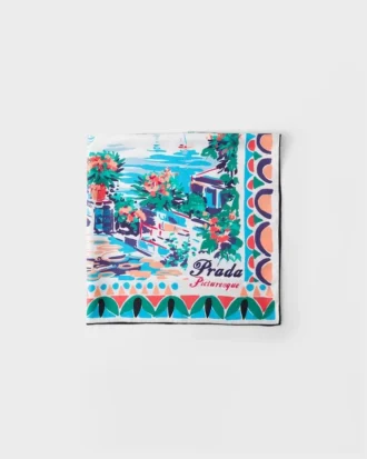 Pañuelo de sarga de seda estampado 90
