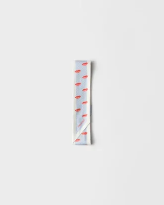 Pañuelo estrecho de sarga de seda estampado