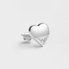 Pendiente individual Eternal Gold Nano Heart en oro blanco con diamante cultivado en laboratorio Pendiente individual Eternal Gold Nano Heart en oro blanco con diamante cultivado en laboratorio