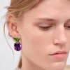 Pendientes colgantes Couleur Vivante – Oro blanco con peridoto y amatista Pendientes colgantes Couleur Vivante – Oro blanco con peridoto y amatista