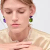 Pendientes colgantes Couleur Vivante – Oro blanco con peridoto y amatista Pendientes colgantes Couleur Vivante – Oro blanco con peridoto y amatista