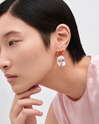 Pendientes colgantes Couleur Vivante – Oro rosa con morganita y citrino Pendientes colgantes Couleur Vivante – Oro rosa con morganita y citrino