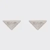 Pendientes con zirconitas y logotipo de cristal Pendientes con zirconitas y logotipo de cristal