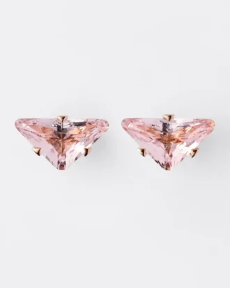 Pendientes de botón Couleur Vivante – Oro rosa con morganita