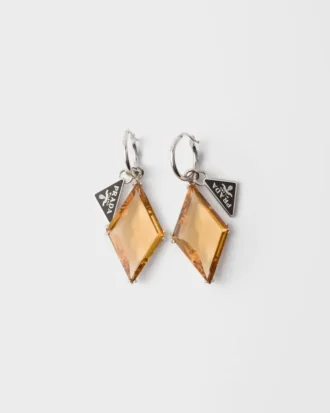 Pendientes de metal y cristal