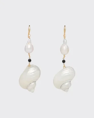 Pendientes de plata con conchas Pendientes de plata con conchas