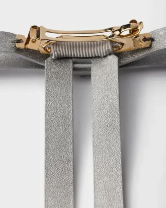 Pinza para el pelo de piel napa