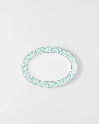 Plato de porcelana mediano – Verde Viena