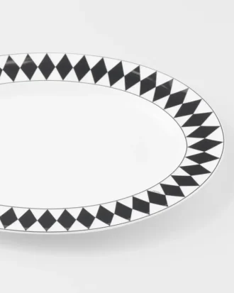 Plato de servir grande de porcelana – Tablero de ajedrez