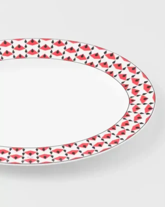 Plato de servir grande de porcelana – Vienna Red