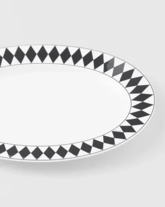 Plato de servir mediano de porcelana – Tablero de ajedrez