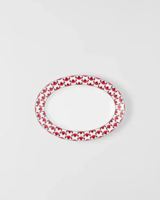 Plato de servir mediano de porcelana – Vienna Red