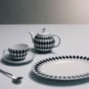 Plato de servir pequeño de porcelana – Tablero de ajedrez
