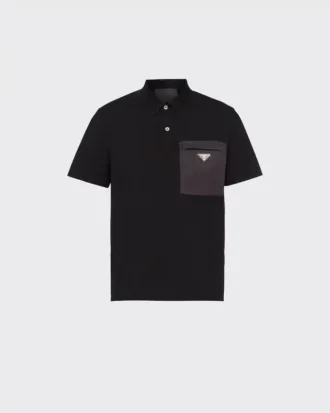 Polo de algodón elástico con detalles de Re-Nylon