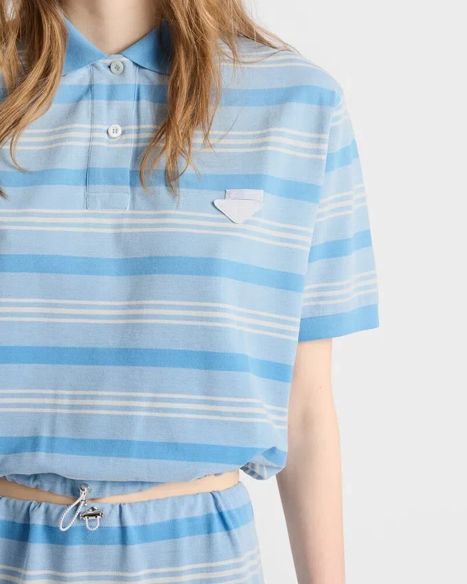 Polo de piqué con estampado a rayas Polo de piqué con estampado a rayas