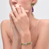 Pulsera Couleur Vivante – Oro blanco con aguamarina y peridoto Pulsera Couleur Vivante – Oro blanco con aguamarina y peridoto