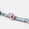 Pulsera Couleur Vivante – Oro blanco con morganita y aguamarina