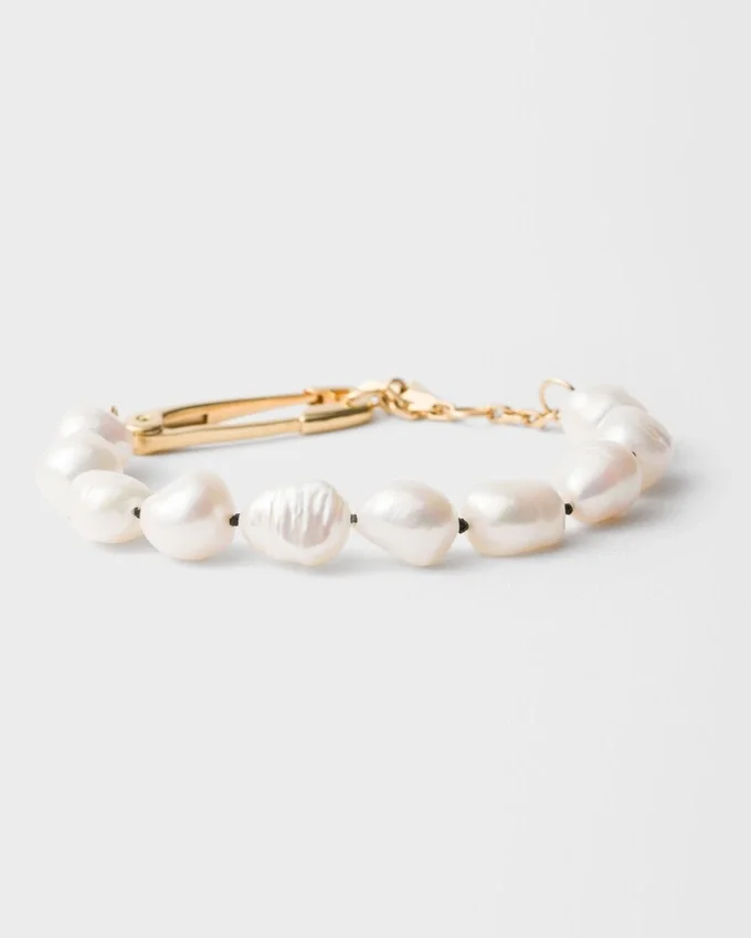 Pulsera de metal con perlas Pulsera de metal con perlas