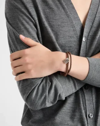 Pulsera de piel napa trenzada Pulsera de piel napa trenzada