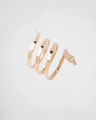 Pulsera de serpiente con múltiples espirales en oro amarillo