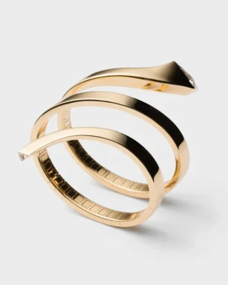 Pulsera Eternal Gold Snake en oro amarillo y diamantes cultivados en laboratorio