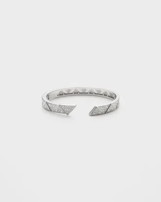 Pulsera tipo brazalete Eternal Gold en oro blanco con diamantes pavé