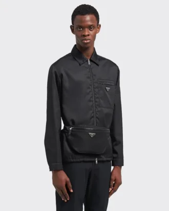 Riñonera de Re-Nylon y piel Saffiano