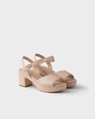 Sandalias acolchadas de piel napa