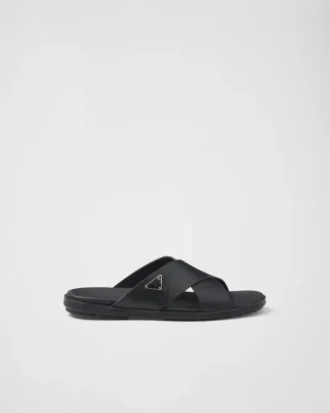 Sandalias cruzadas de piel