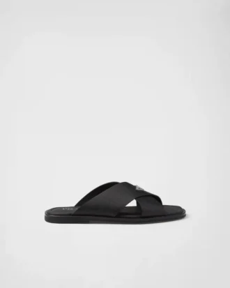 Sandalias cruzadas de piel Saffiano
