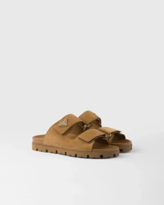 Sandalias de ante con tiras Sandalias de ante con tiras
