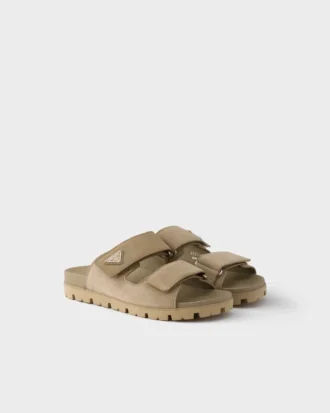 Sandalias de ante con tiras Sandalias de ante con tiras