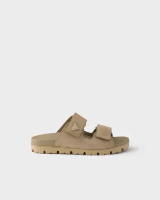 Sandalias de ante con tiras Sandalias de ante con tiras