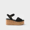 Sandalias de cuña con plataforma de ganchillo Sandalias de cuña con plataforma de ganchillo