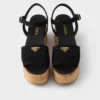 Sandalias de cuña con plataforma de ganchillo Sandalias de cuña con plataforma de ganchillo