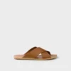 Sandalias de cuero con diseño entrecruzado Sandalias de cuero con diseño entrecruzado