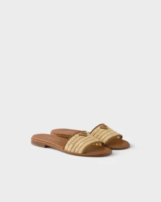 Sandalias de cuero y croché