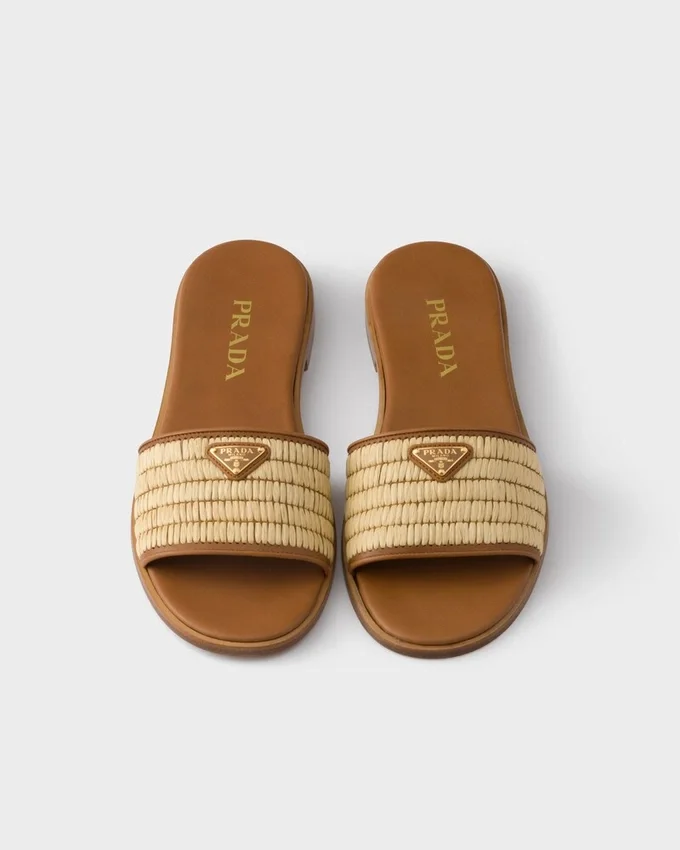 Sandalias de cuero y croché Sandalias de cuero y croché