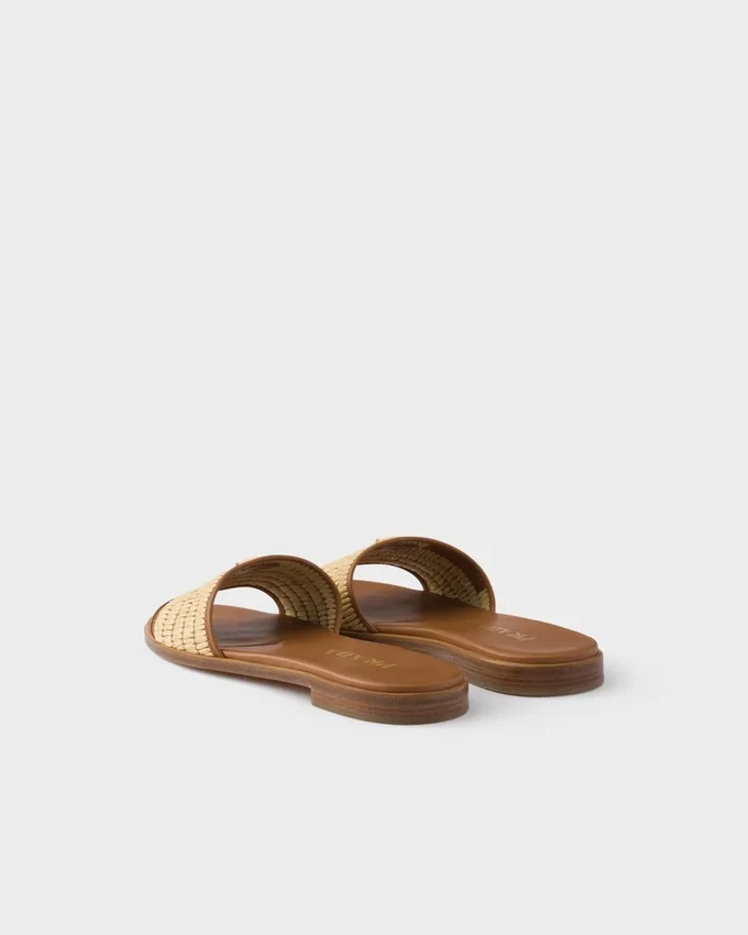 Sandalias de cuero y croché Sandalias de cuero y croché