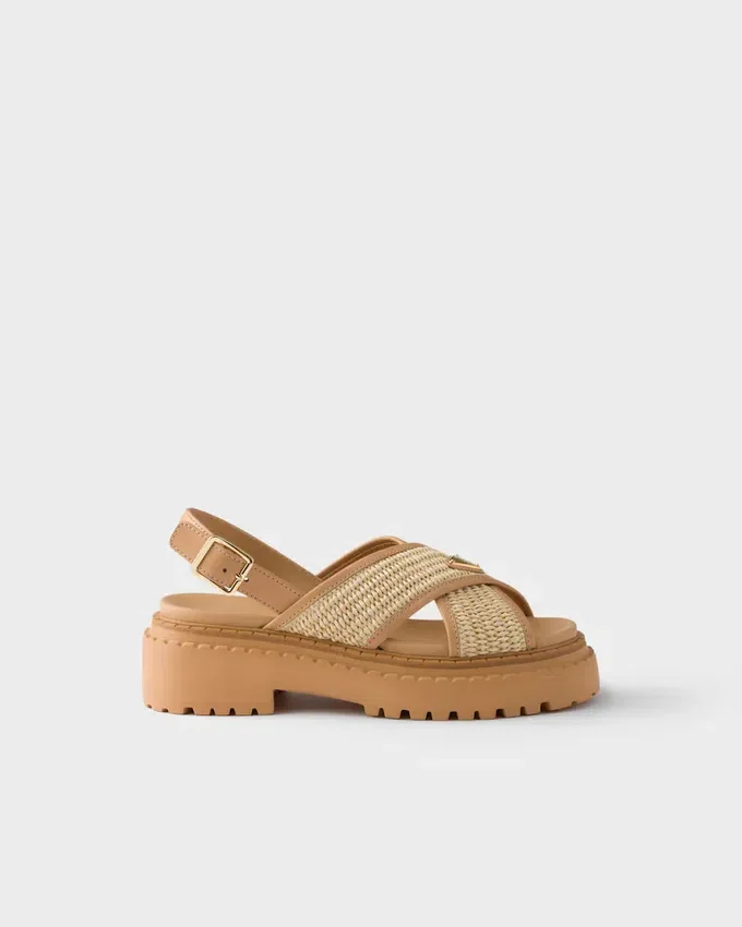 Sandalias de ganchillo y cuero Sandalias de ganchillo y cuero